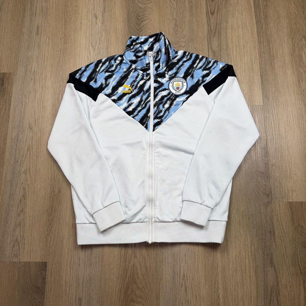 Manchester City Track Jacket Mens Large White Premier League Soccer Puma
